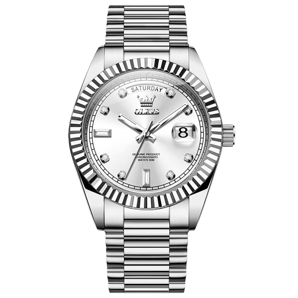 OLEVS 6736 Fluted Bezel Mechanical Watch for Men