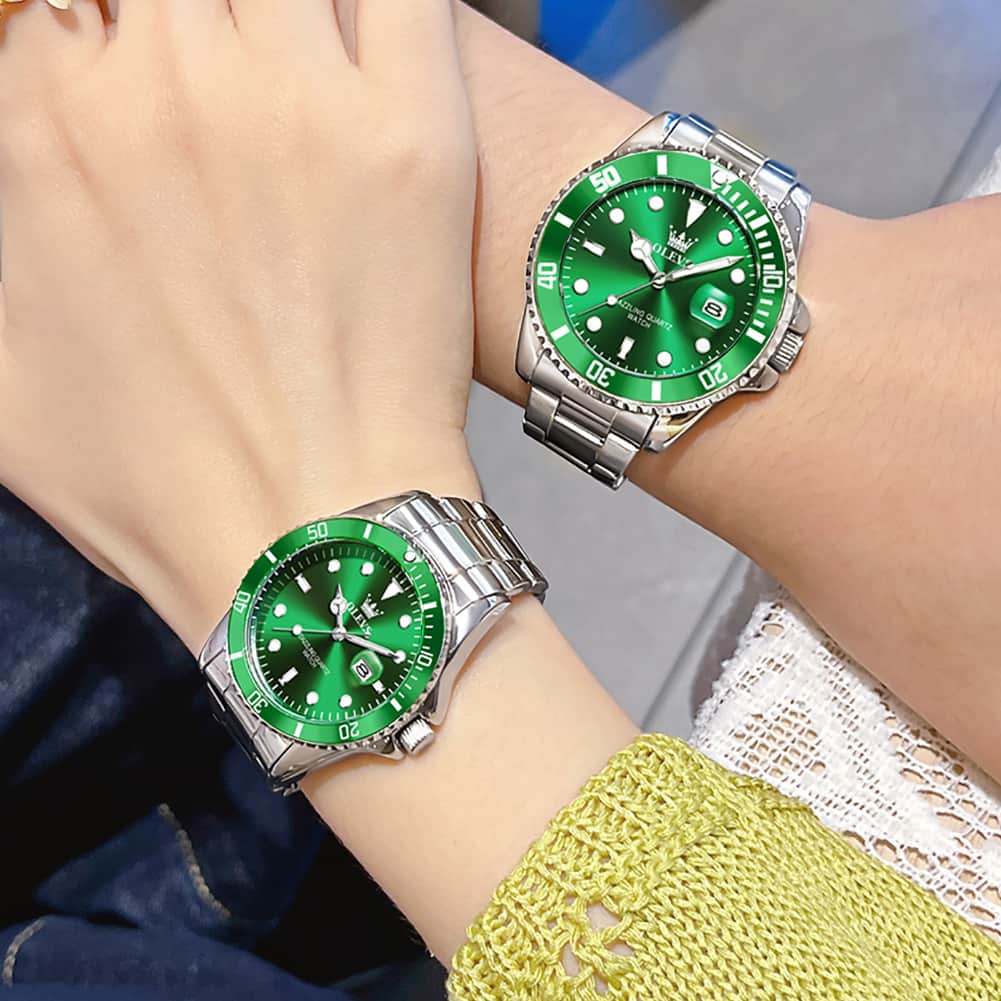 OLEVS 5885 Iconic Dive Style Couple Watch Set