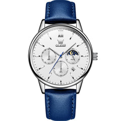 OLEVS 2922 Moon Phase Leather Dress Watch For Men