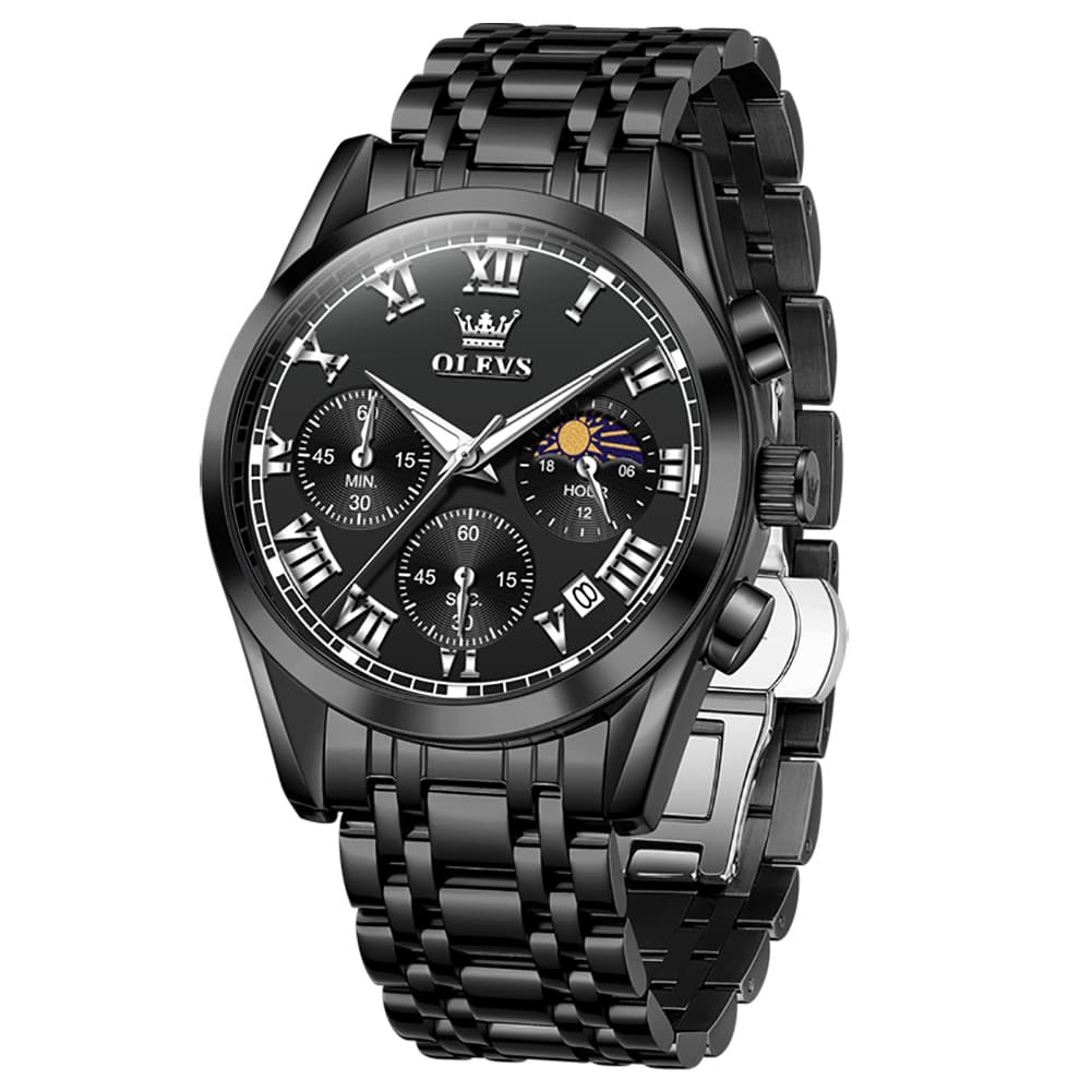 OLEVS 2871 Luxury Moon Phase Chronograph Watch for Men