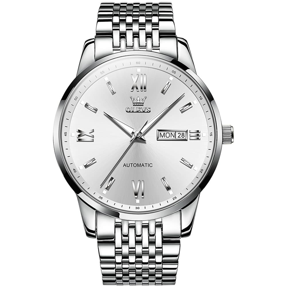 OLEVS 6777 Minimalist Day Date Mechanical Watch for Men