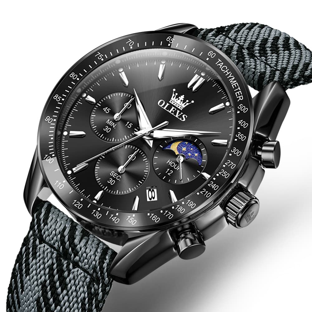 OLEVS 3630 Multifunction Nylon Quartz Watch for Men