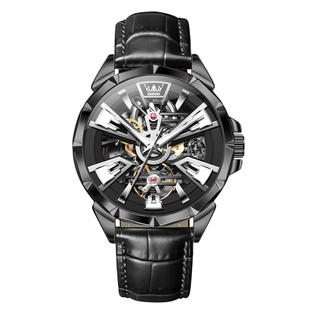 OLEVS 7051 Skeleton Racing Mechanical Watch For Men