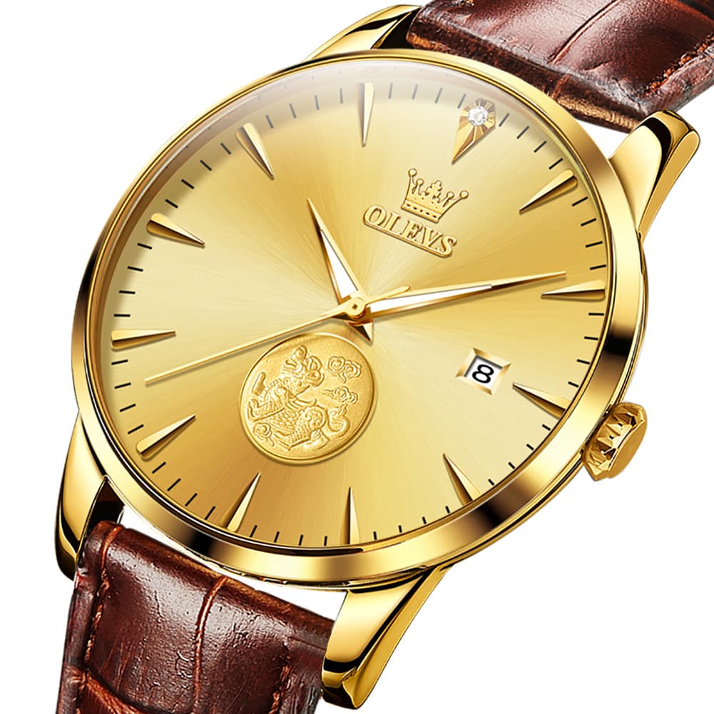 OLEVS 6665 Stainless Steel Pi Xiu Lucky Mechanical Watch for Men
