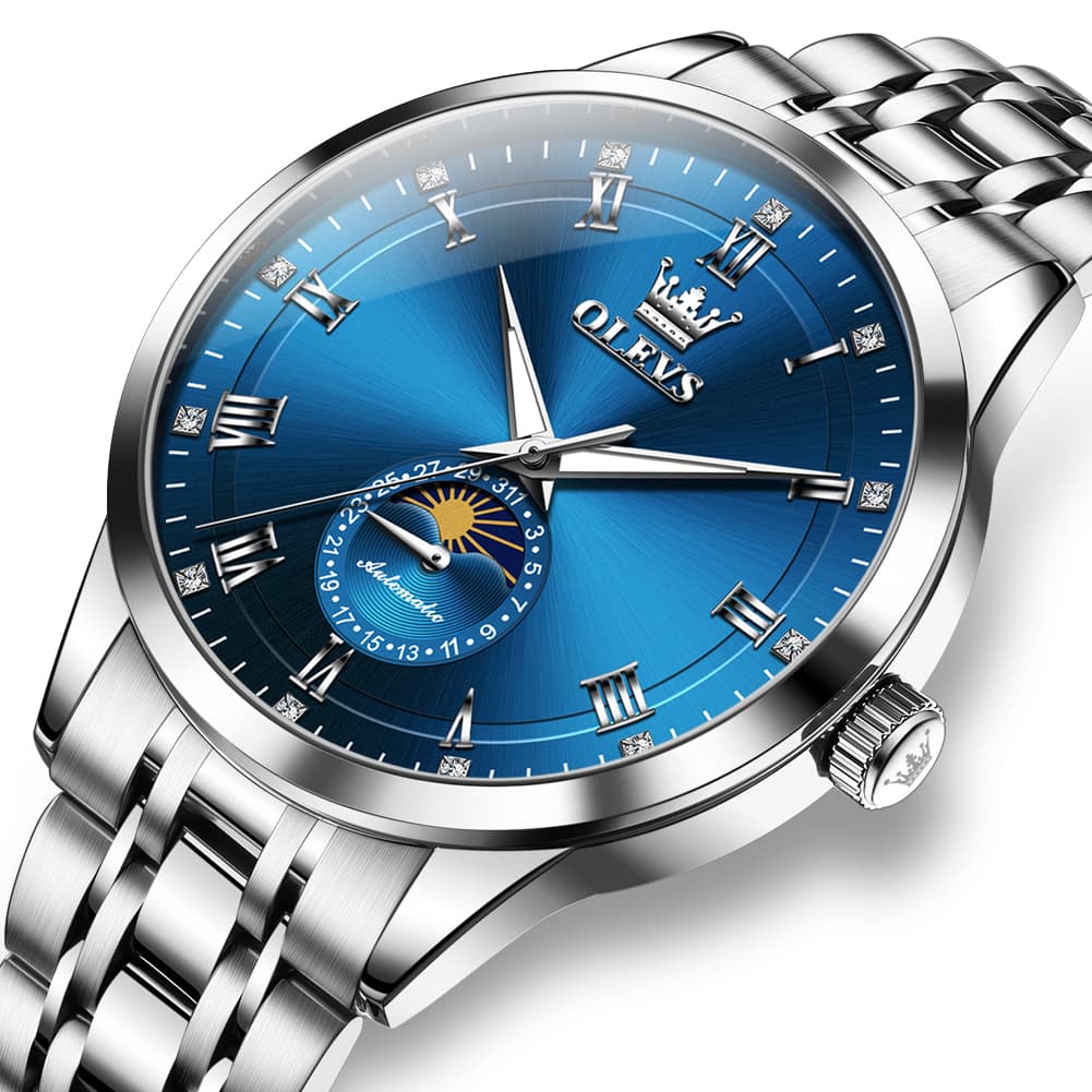 OLEVS 7063 Diamond Moon Phase Automatic Watch For Men