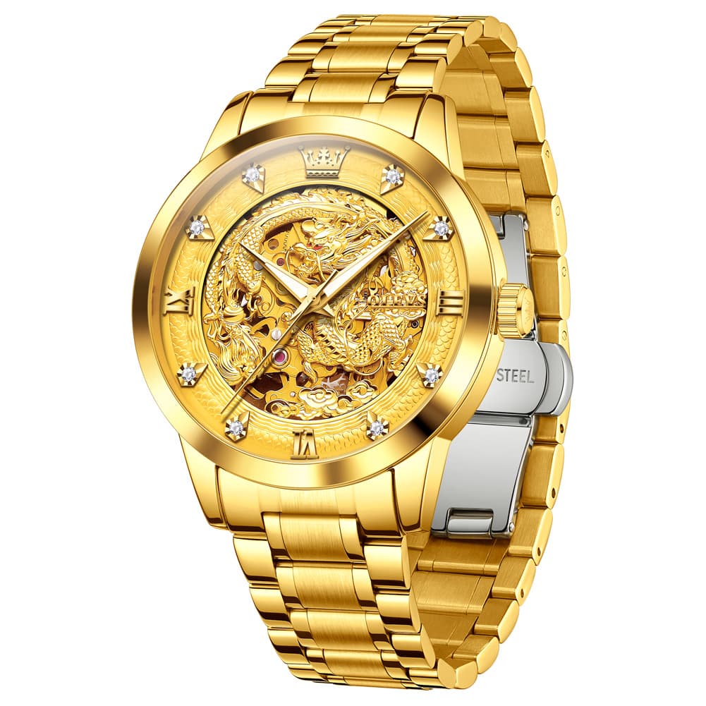 OLEVS 7027 Golden Dragon Automatic Mechanical Watch for Men