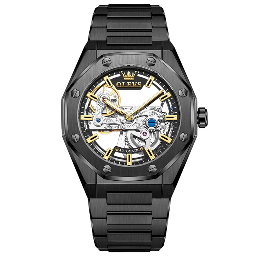 OLEVS 6742 Octagonal Skeleton Mechanical Watch for Men