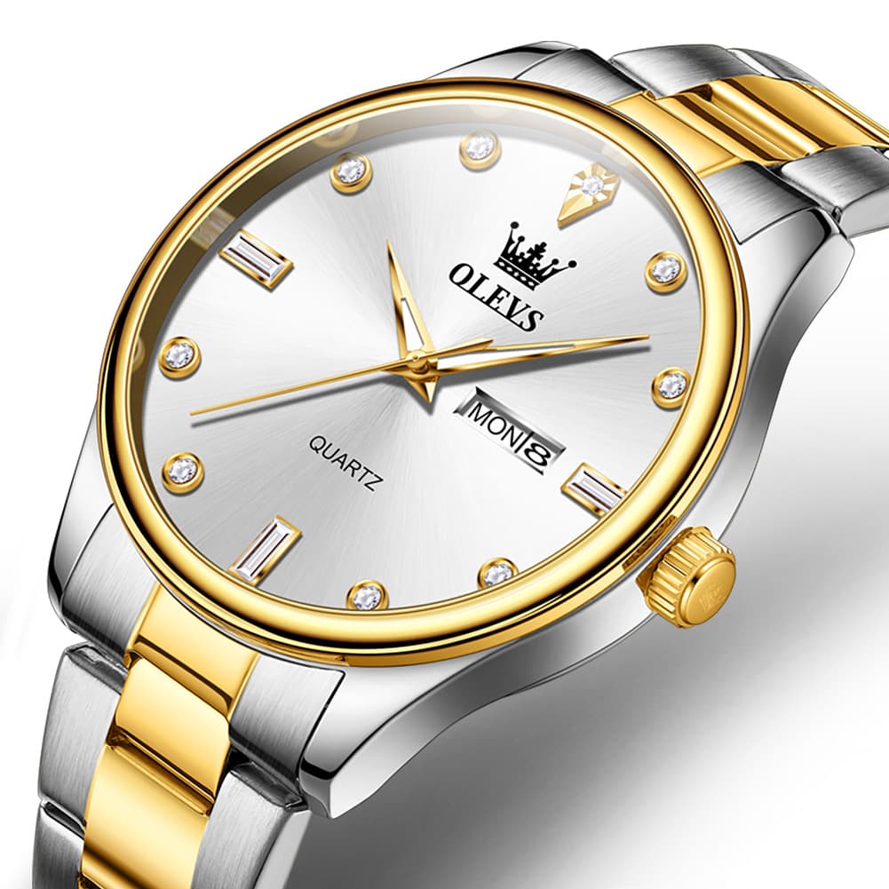 OLEVS 3621 Minimalist Diamond Quartz Watch for Men