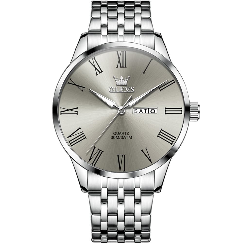 OLEVS 3633 Minimalist Sunray Roman Quartz Watch for Men