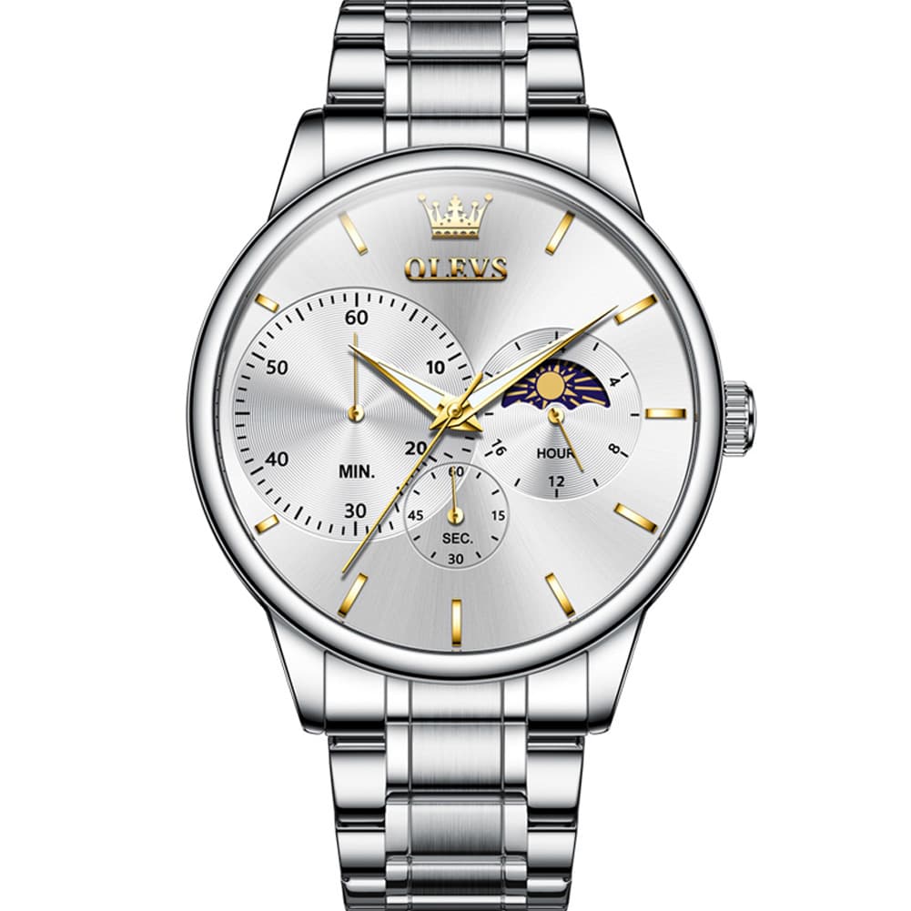 OLEVS 2936 Chronograph Moon Phase Quartz Watch for Men