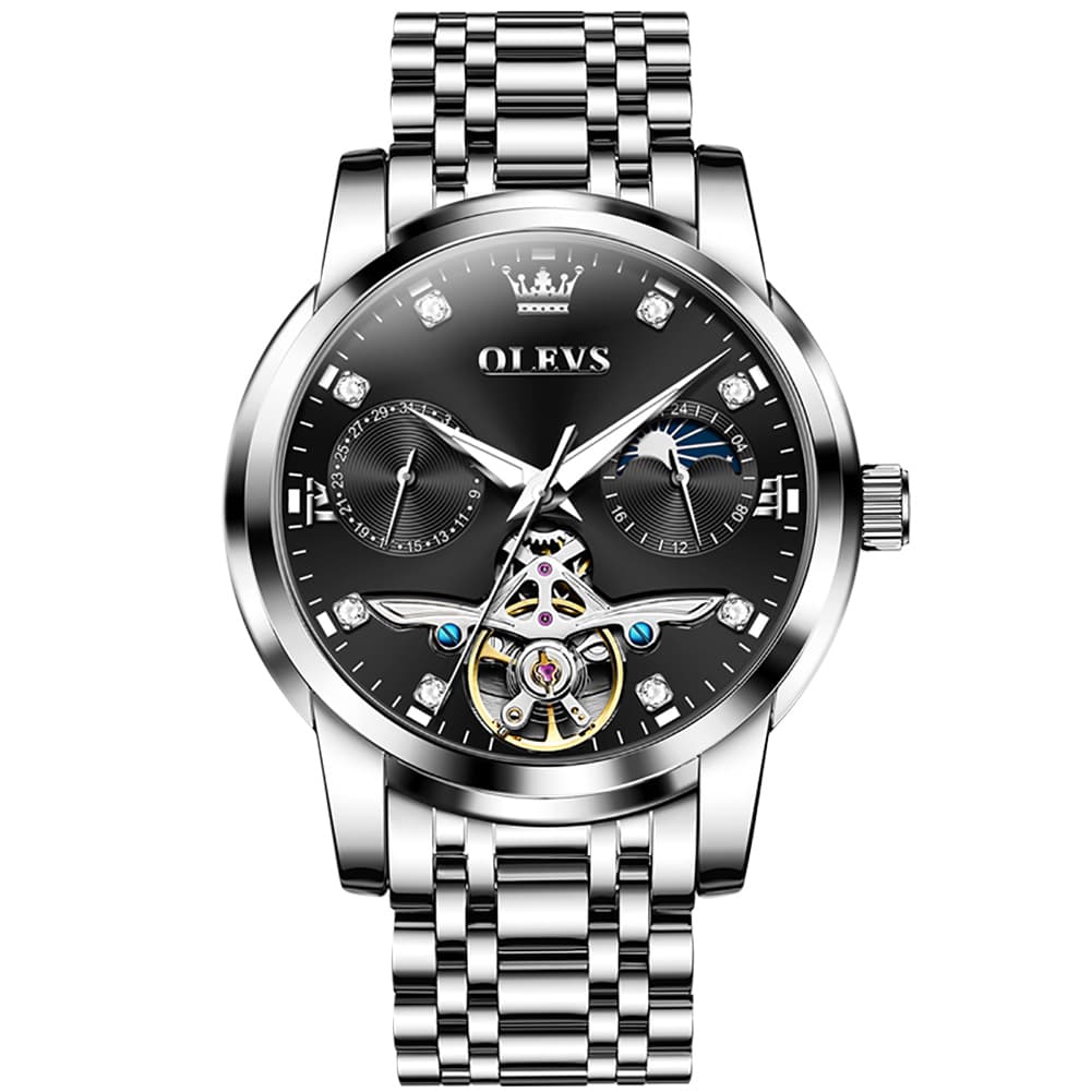 OLEVS 6703 Moon Phase Tourbillon Automatic Mechanical Watch For Men