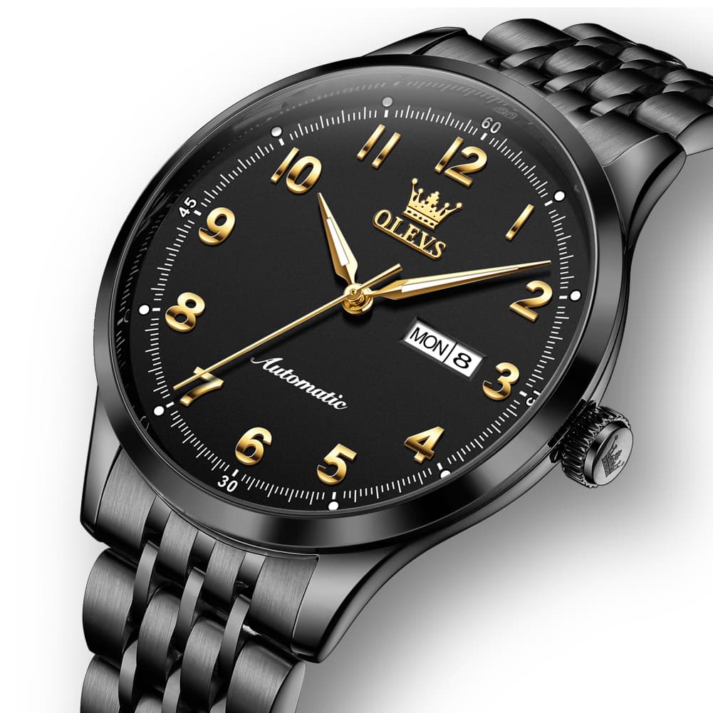 OLEVS 7100 Arabic Numeral Dual Calendar Automatic Watch For Men