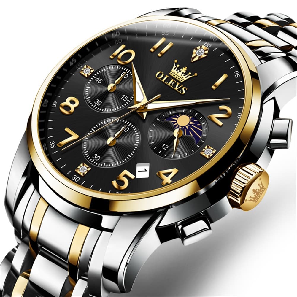 OLEVS 3628 Multifunction Moon Phase Quartz Watch for Men