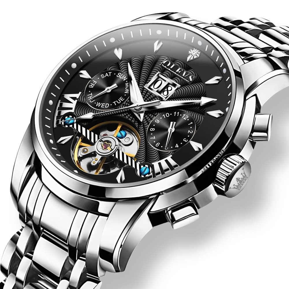 OLEVS Open Heart Multifunction Automatic Mechanical Watch 9965 Big Date for Men