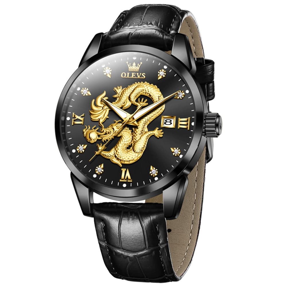 OLEVS 3619 3D Dragon Quartz Watch for Men