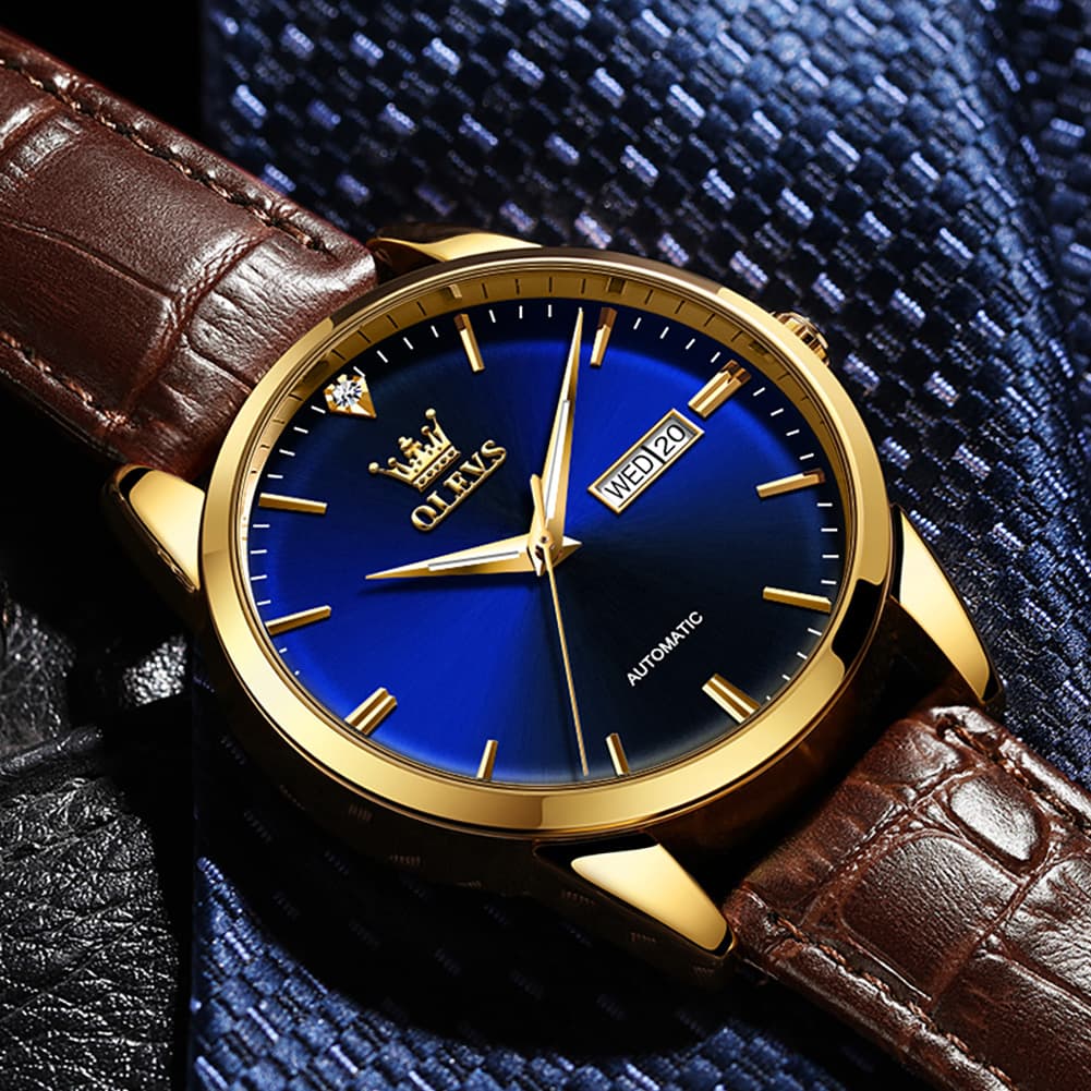 OLEVS 6629 Minimalist Day Date Mechanical Watch for Men