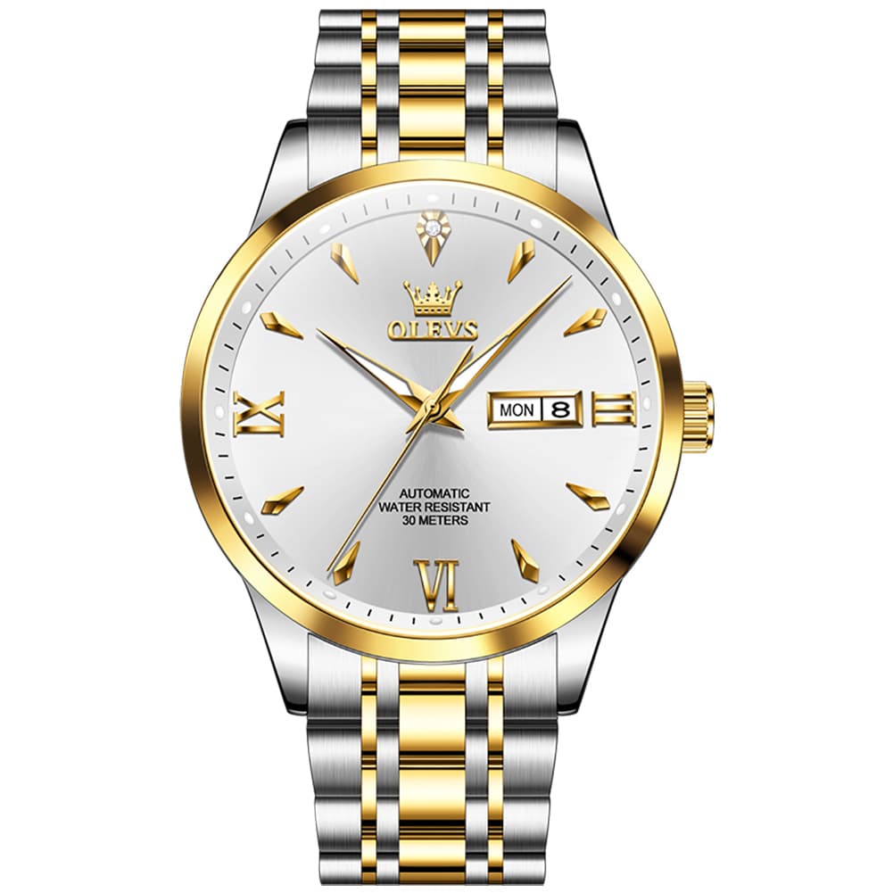 OLEVS Diamond Dial Day Date Automatic Mechanical Watch 9956 for Men