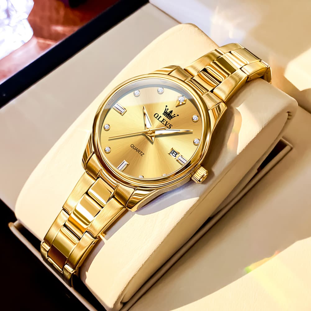 OLEVS 3621NS Minimalist Diamond Quartz Steel Watch for Women