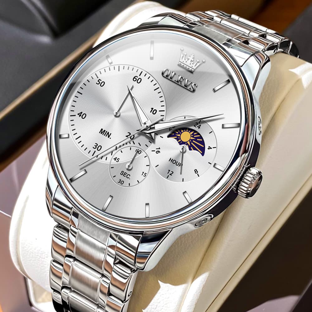 OLEVS 2936 Chronograph Moon Phase Quartz Watch for Men