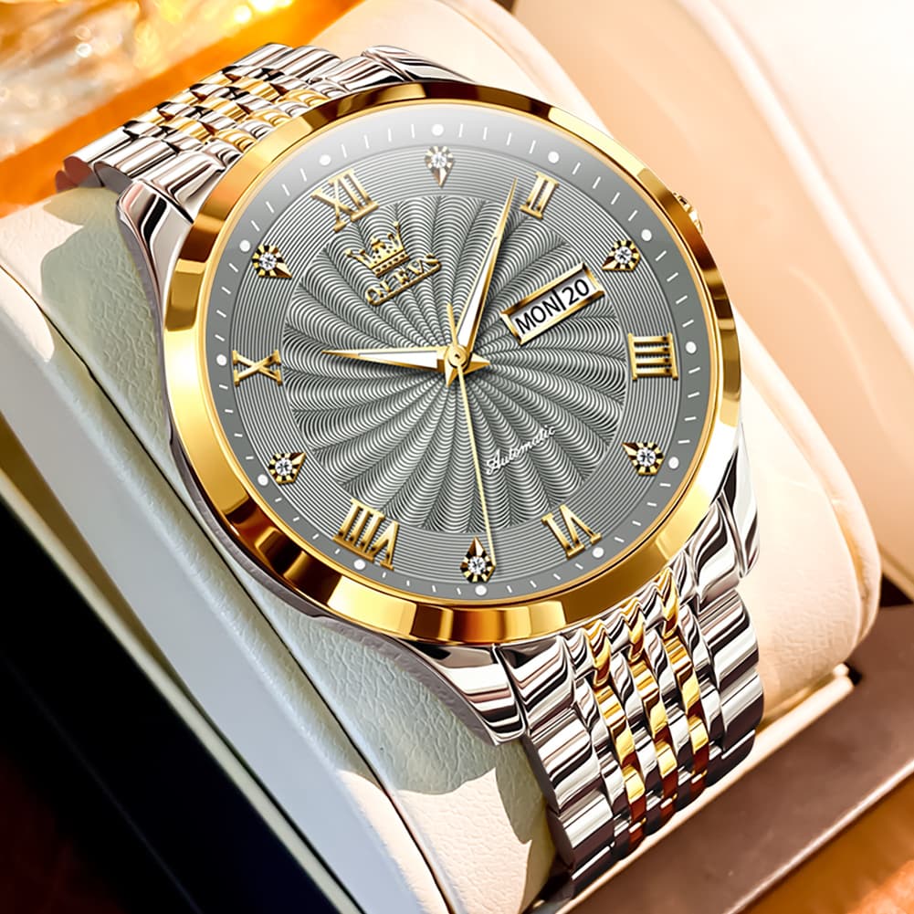 OLEVS 6630 Sunburst Dial Mechanical Watch for Men