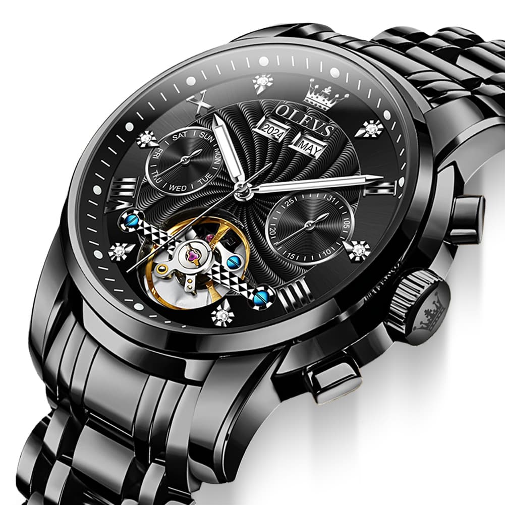 OLEVS 7088 Open Heart Roman Numeral Automatic Watch For Men