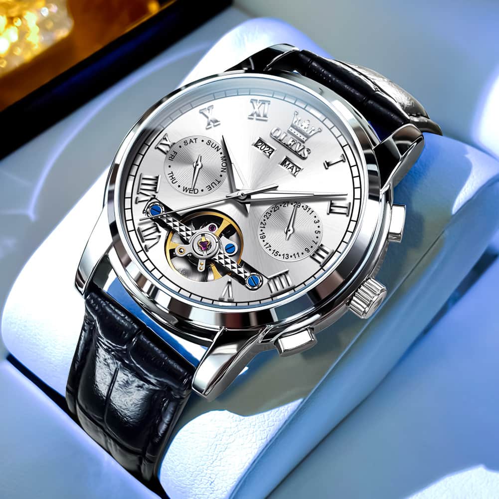 OLEVS 6607 Automatic Mechanical Tourbillon Design Watch for Men