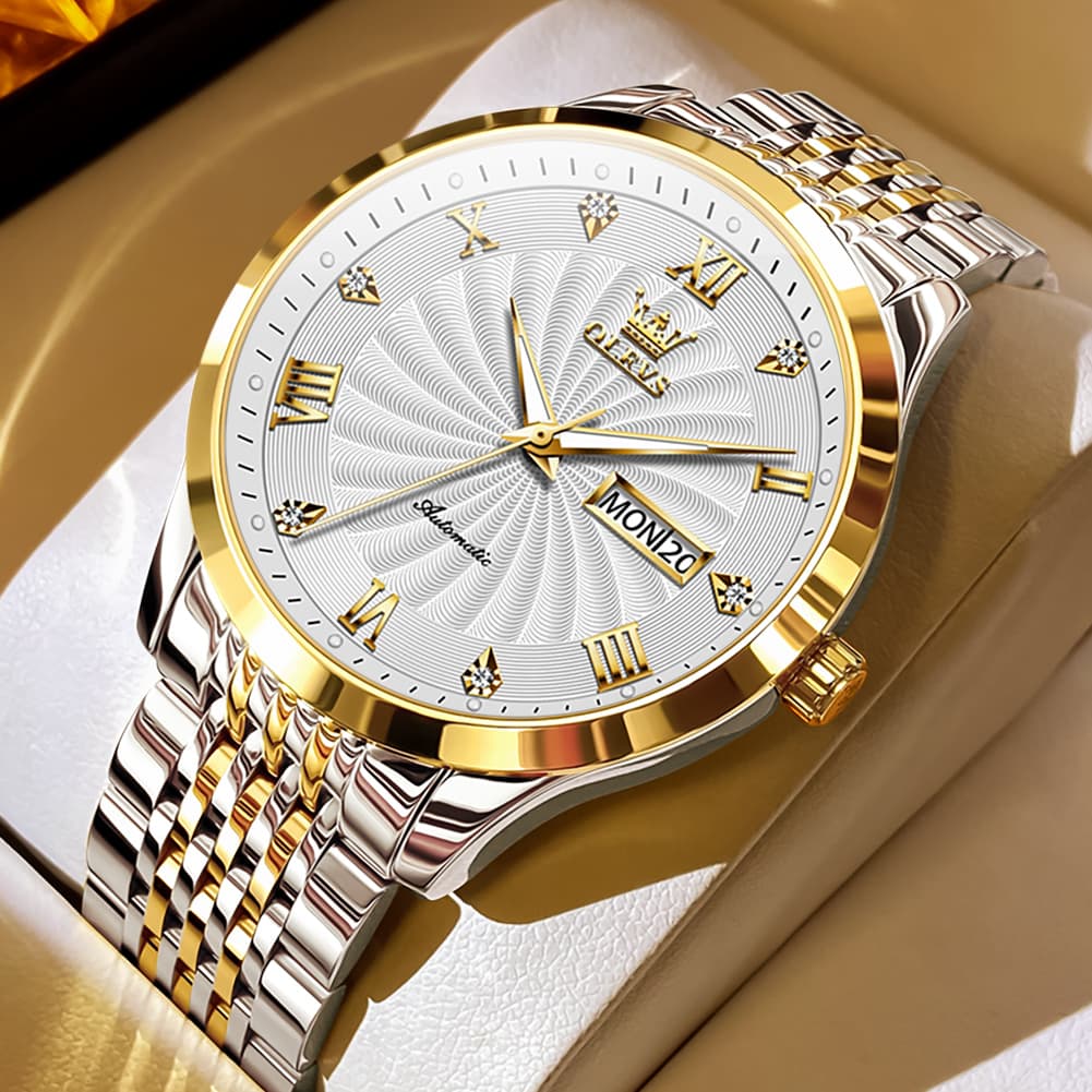 OLEVS 6630 Sunburst Dial Mechanical Watch for Men