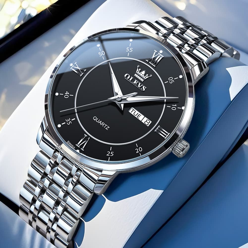 OLEVS Classic Roman Quartz Luminous Dress Watch for Men 3680