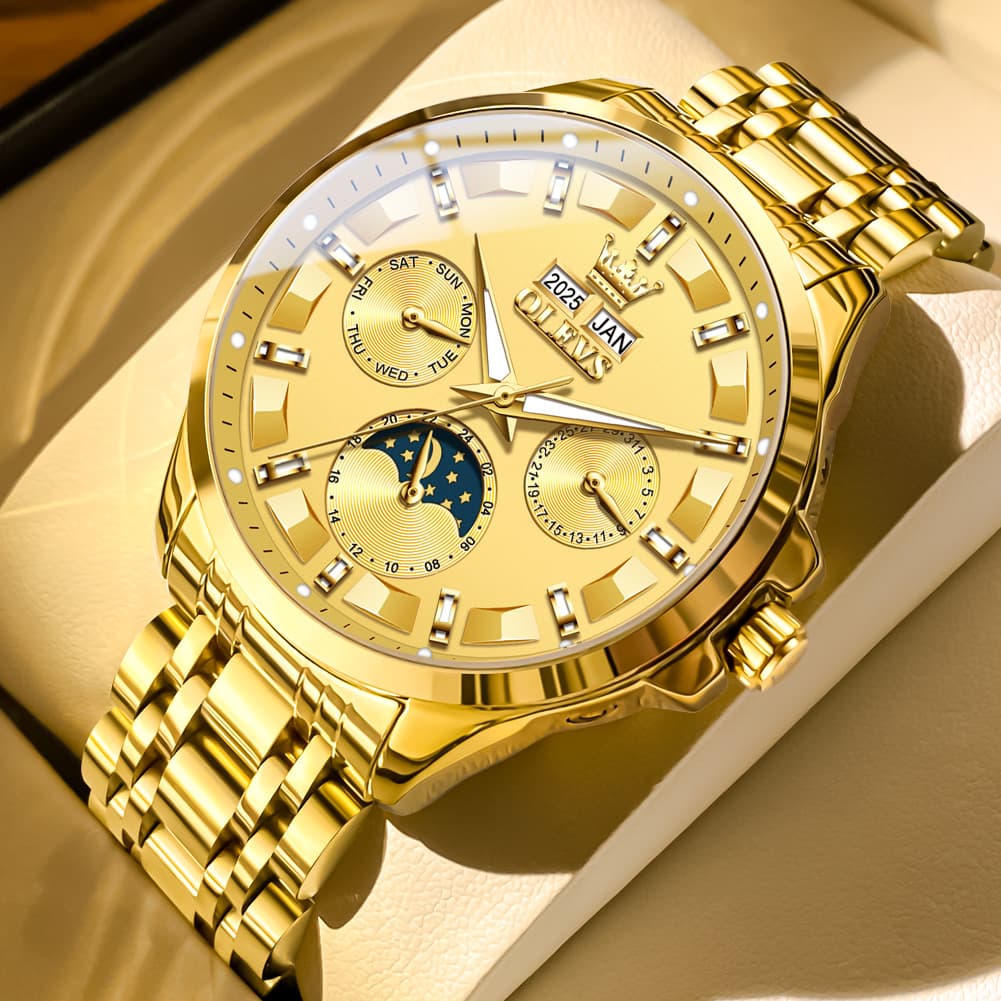 OLEVS 7070 Heavyweight Moon Phase Automatic Watch For Men