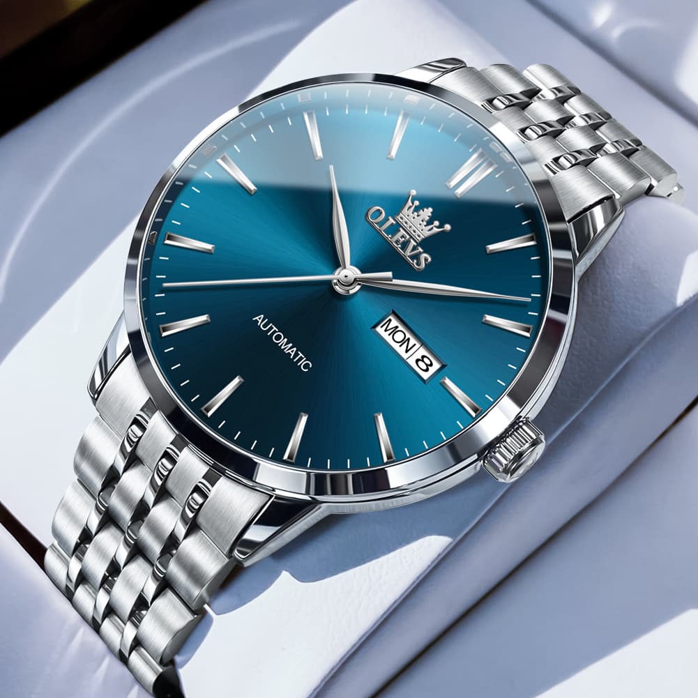 OLEVS 7048 Minimalist Dual Calendar Automatic Watch For Men