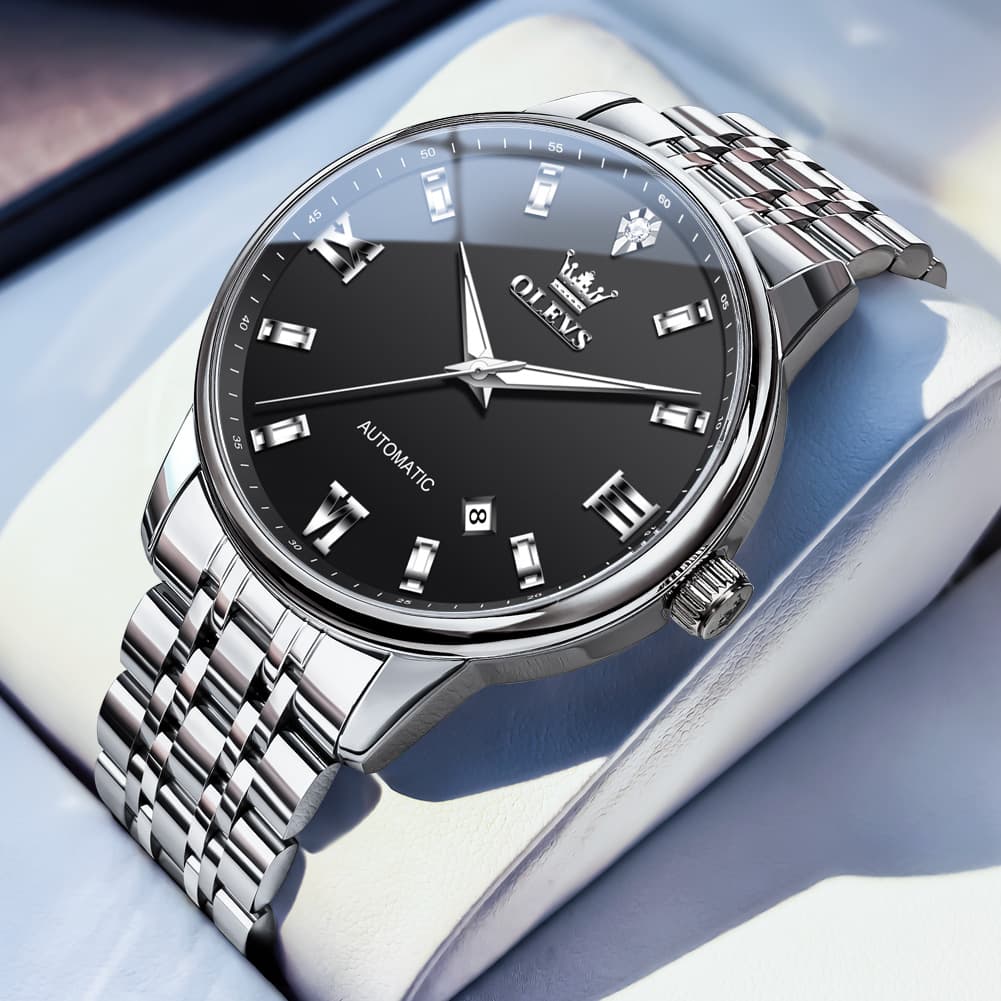 OLEVS 6723 Diamond Roman Numeral Automatic Mechanical Watch For Men