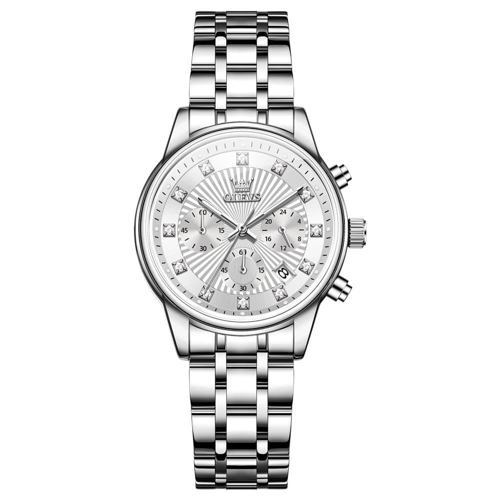 OLEVS 3669 Quartz Multi Dial Diamond Watch For Women