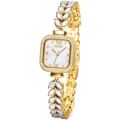 OLEVS 9987 Mermaid Crystal Bracelet Square Watch for Women