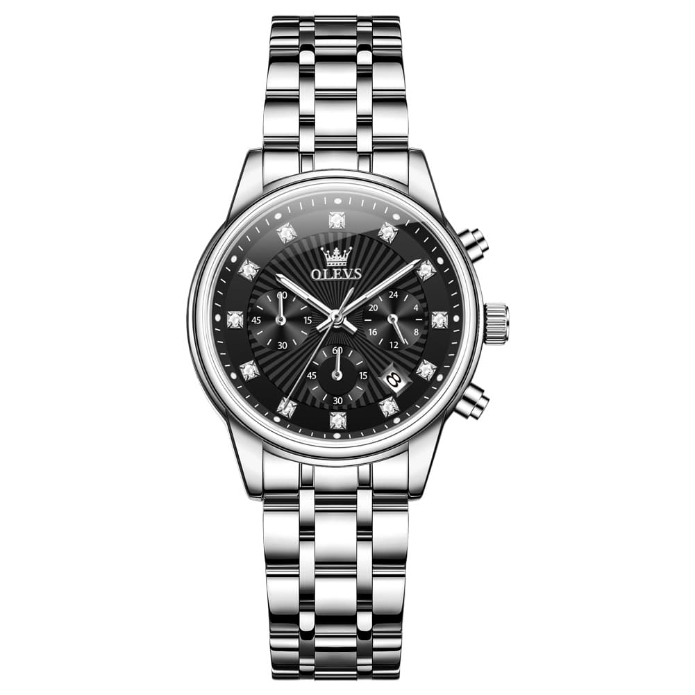 OLEVS 3669 Quartz Multi Dial Diamond Watch For Women