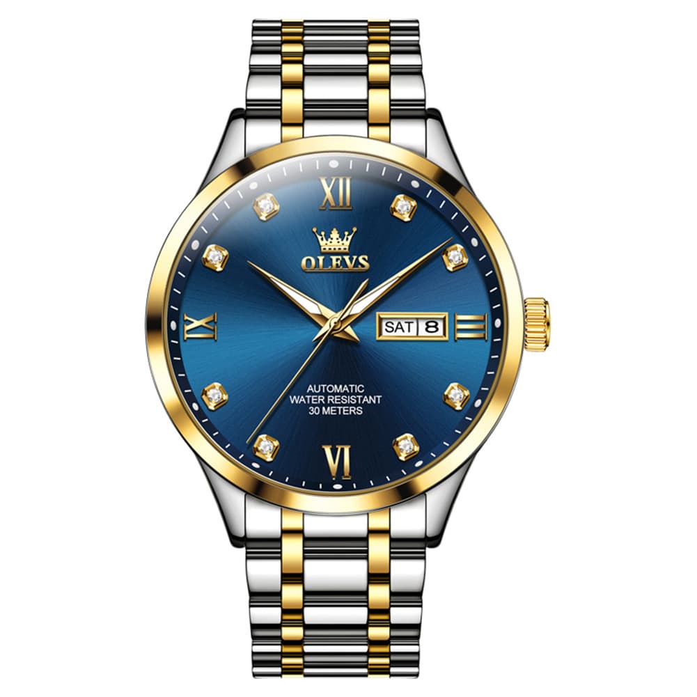 OLEVS Couple Watches Diamond Dial Automatic Mechanical Watch 9946 Steel Band for His and Hers