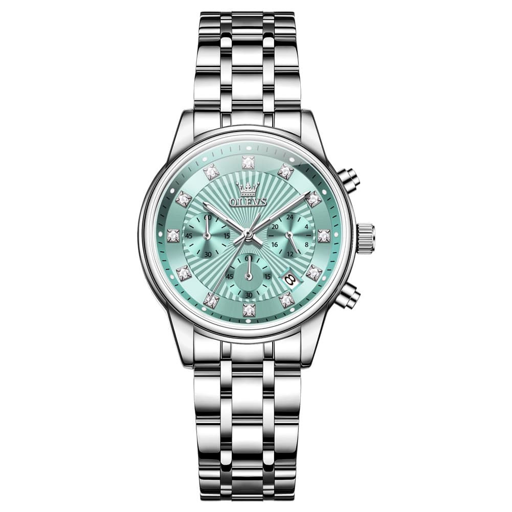 OLEVS 3669 Quartz Multi Dial Diamond Watch For Women