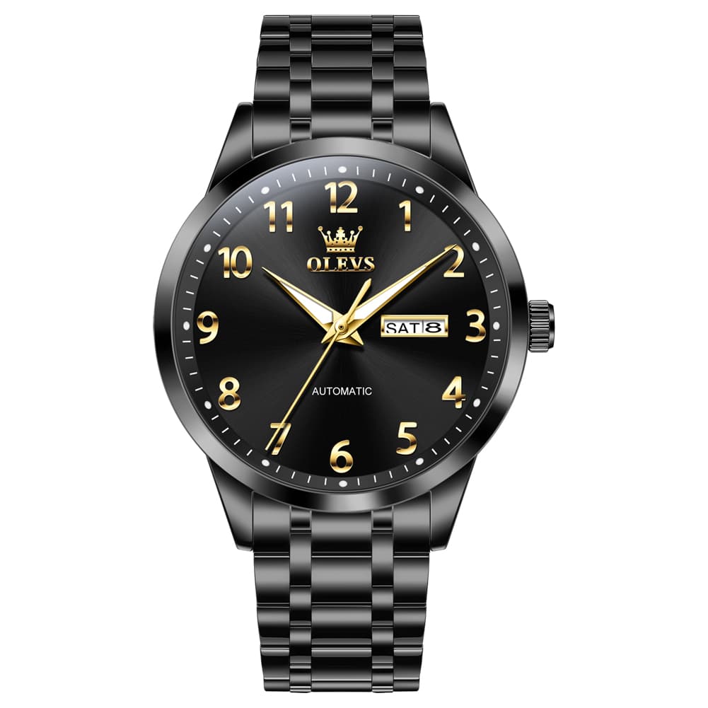 OLEVS 7078 Arabic Numeral Dual Calendar Automatic Watch For Men