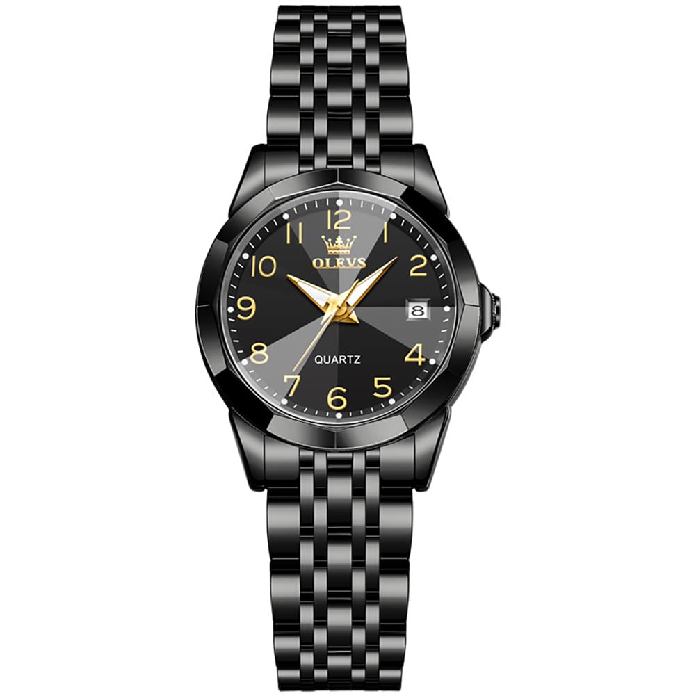 OLEVS 9970 3D Rhombic Faceted Glass Date Watch for Women