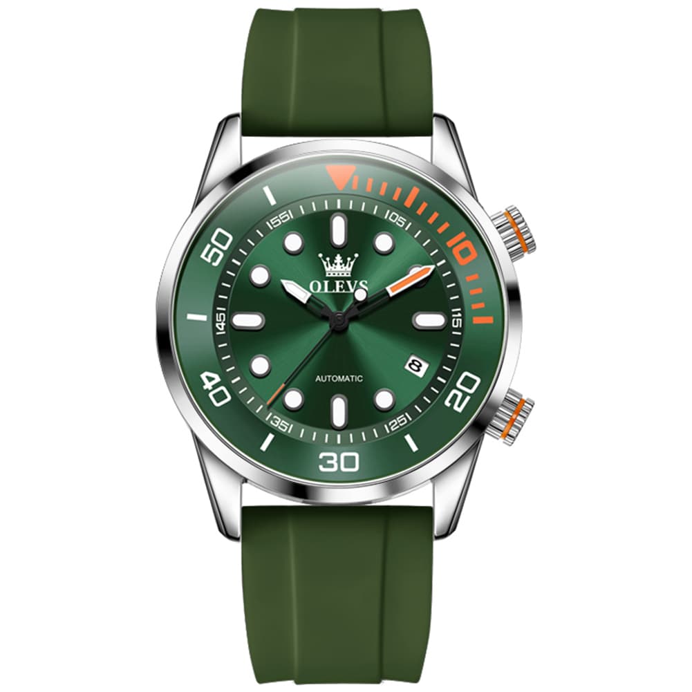 OLEVS 6751 Dive Style Silicone Strap Mechanical Watch for Men