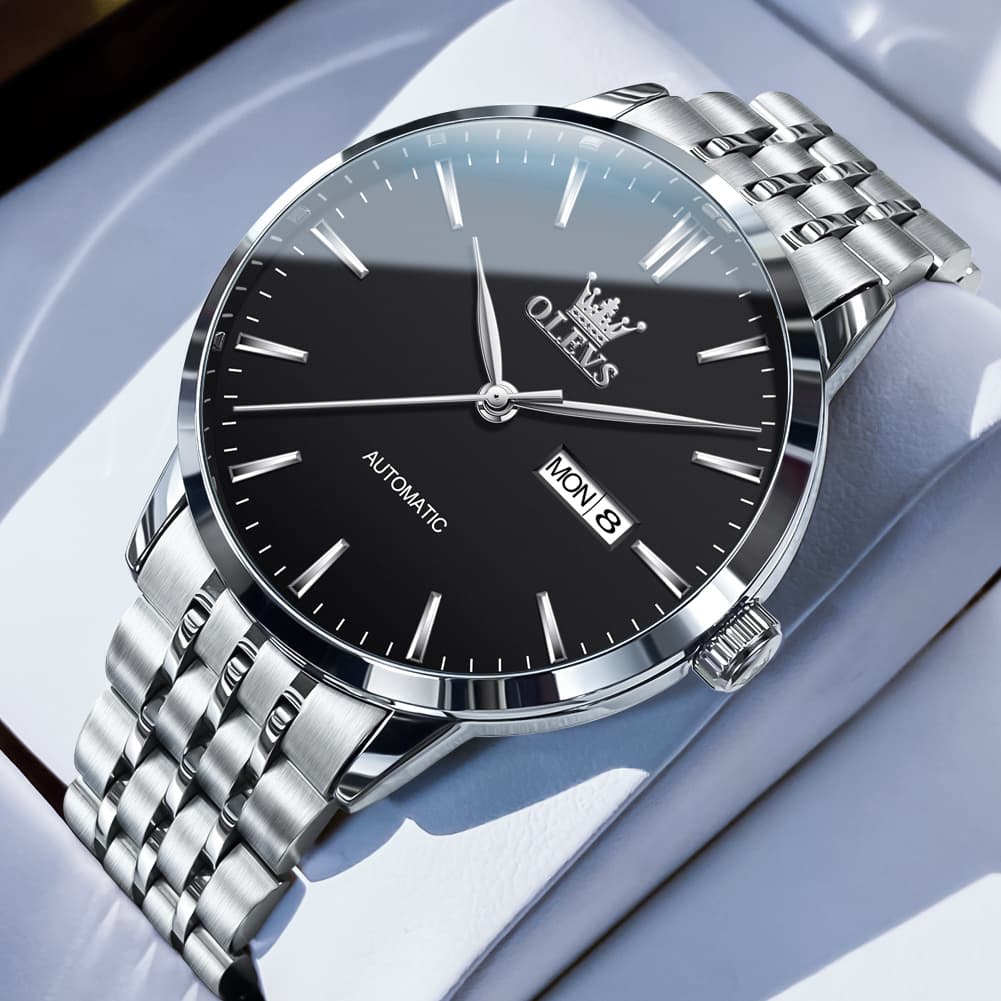 OLEVS 7048 Minimalist Dual Calendar Automatic Watch For Men
