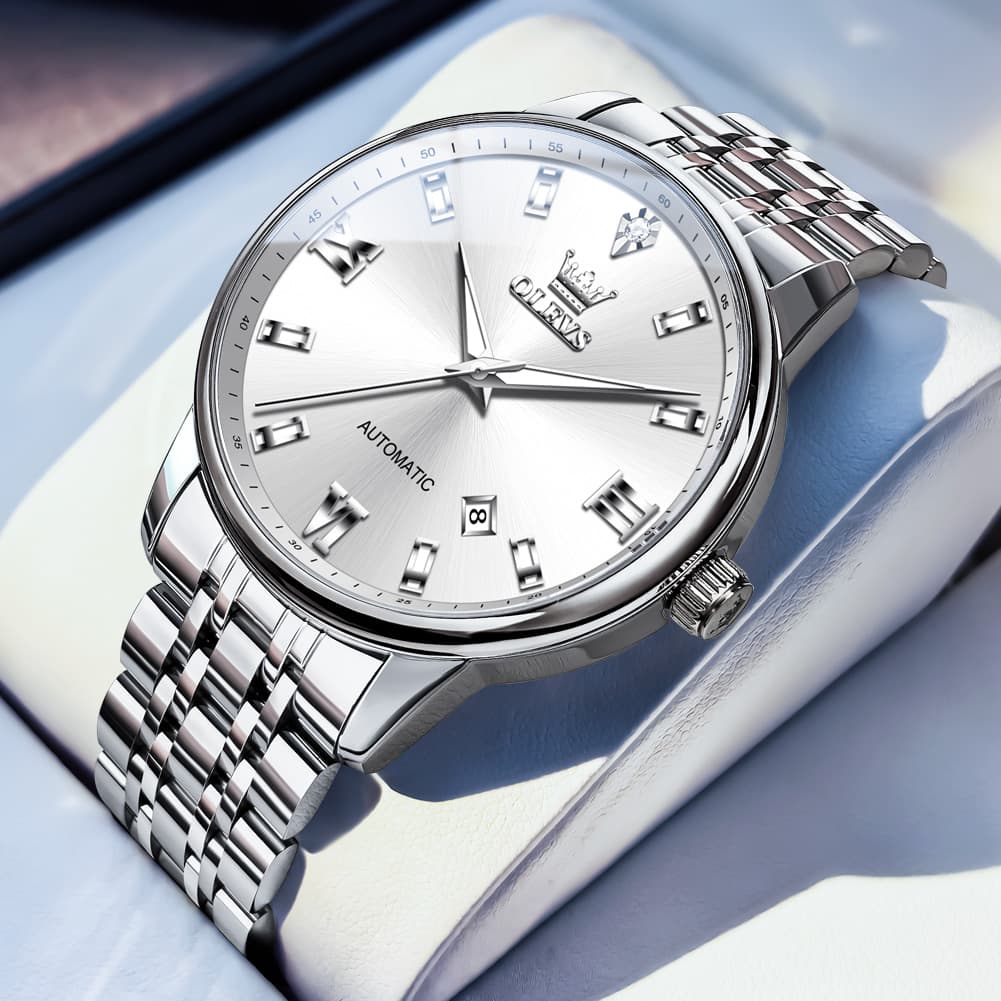 OLEVS 6723 Diamond Roman Numeral Automatic Mechanical Watch For Men