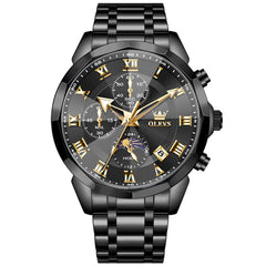 OLEVS 3675 Quartz 3D Rhombic Roman Chronograph Watch For Men