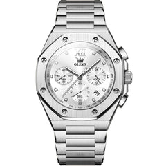 OLEVS 3626 Octagonal Chronograph Quartz Steel Watch for Men