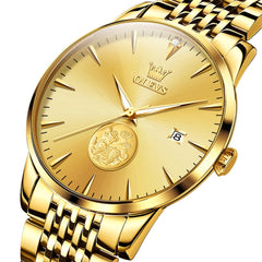 OLEVS 6665 Stainless Steel Pi Xiu Lucky Mechanical Watch for Men