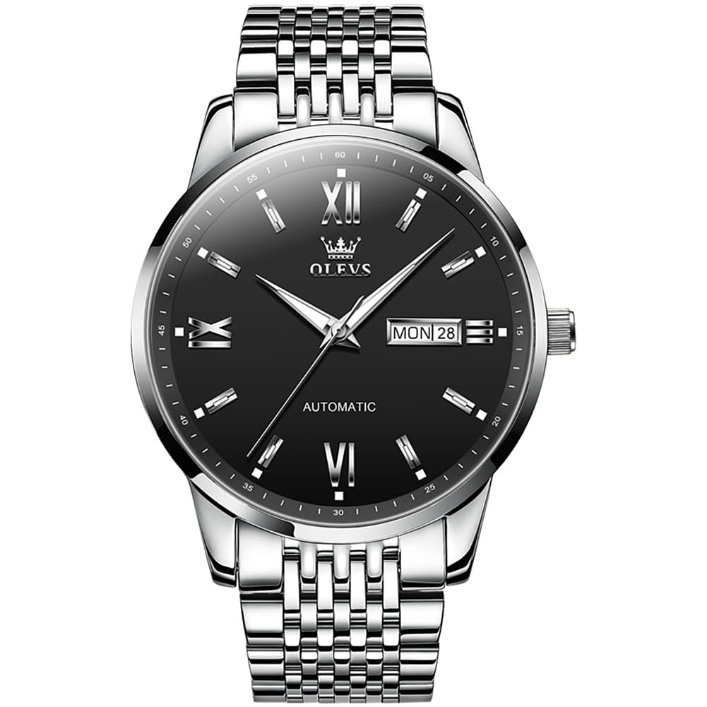 OLEVS 6777 Minimalist Day Date Mechanical Watch for Men