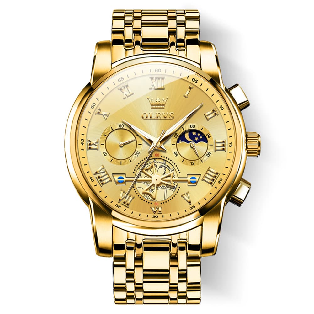 OLEVS 2859 Luxury Moon Phase Chronograph Quartz Watch for Men