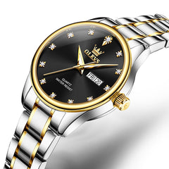 OLEVS 3612 Diamond Dial Quartz Steel Watch for Women