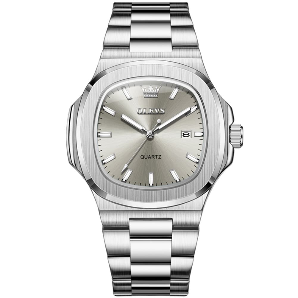 OLEVS 3696 Octagon Embossed Dial Luxury Sport Watch for Men