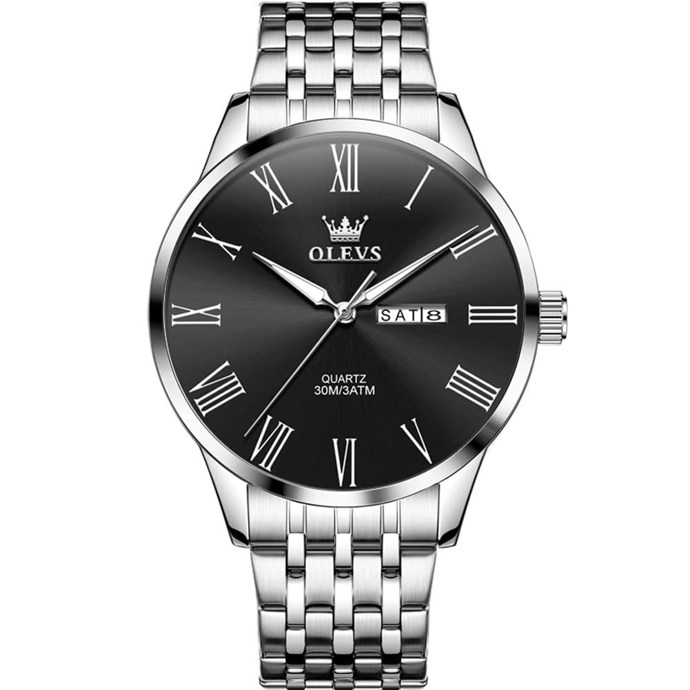 OLEVS 3633 Minimalist Sunray Roman Quartz Watch for Men