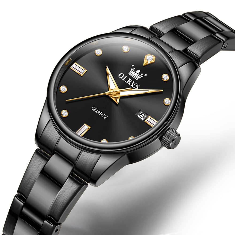 OLEVS 3621NS Minimalist Diamond Quartz Steel Watch for Women